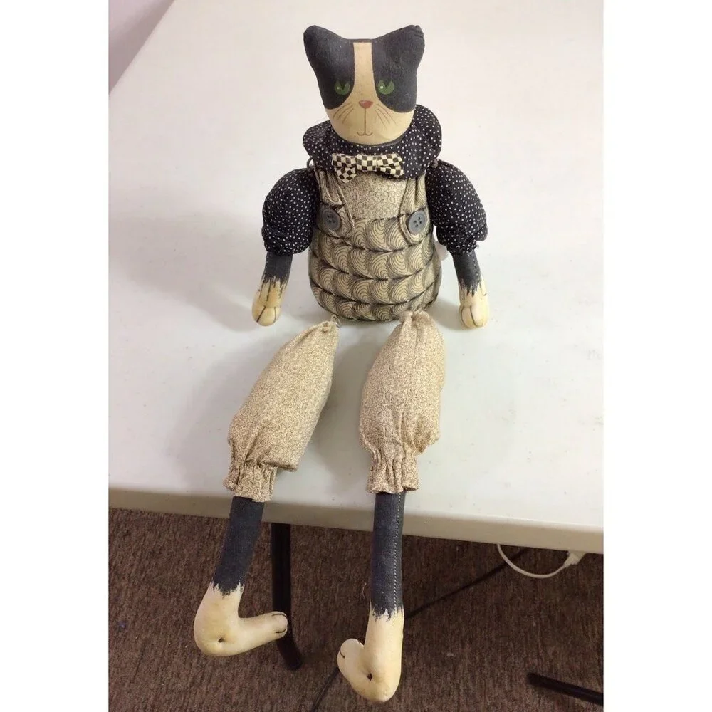 Country Folk Art Primitive Cat Doll 17 inches